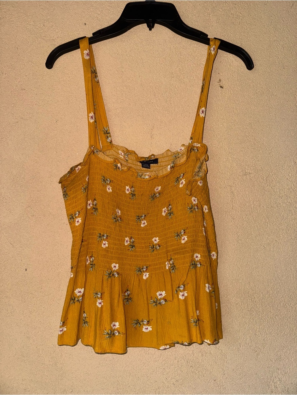 American Eagle Outfitters Light Blue Floral Smocked Tank